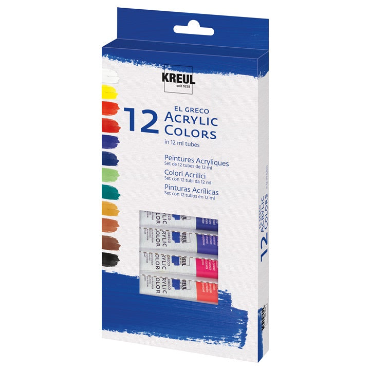 Akrilfesték szett El Greco 12 x 12 ml