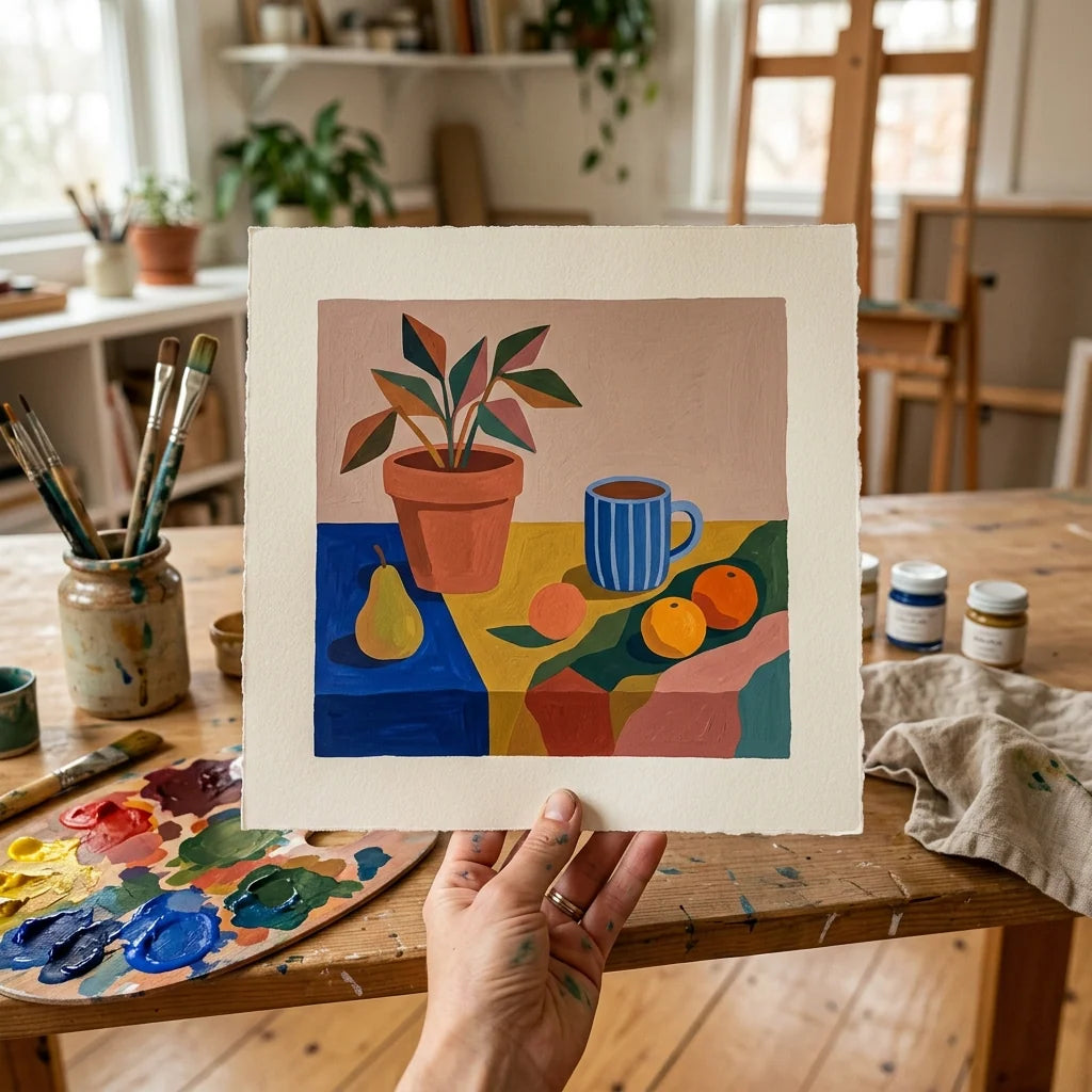 A gouache illusztráció szárad