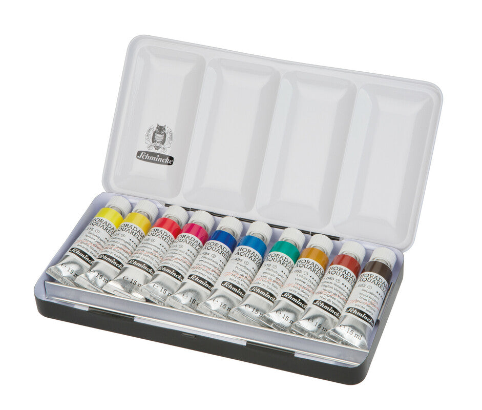 Schmincke HORADAM akvarellfesték készlet fémdobozban 10 x 15 ml