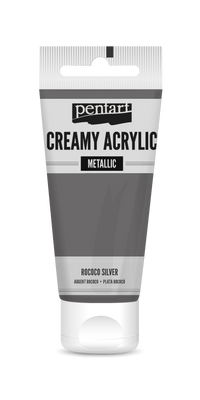 creamy acrylic metallic 60 ml – rokokó ezüst