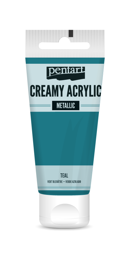 creamy acrylic metallic 60 ml – pávakék