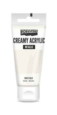 creamy acrylic metallic 60 ml – fehérarany