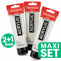3 darabos akrilfesték készlet Amsterdam - 2 + 1 ingyen | Titanium White (1)