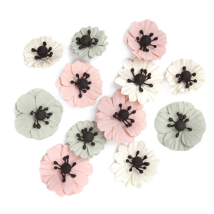 3D papírvirágok Anemone / 12 darabos készlet