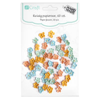 3D pasztell papírvirágok / 60 darabos készlet