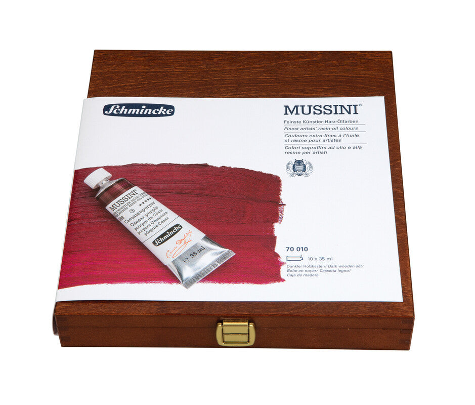 Schmincke MUSSINI olajfesték készlet fadobozban, 10 x 35 ml