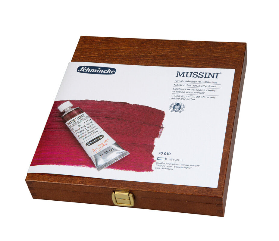 Schmincke MUSSINI olajfesték készlet fadobozban, 10 x 35 ml