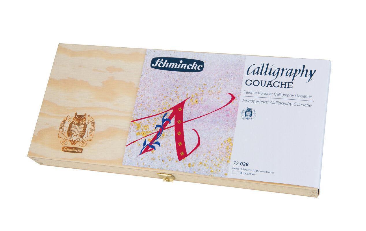 Schmincke Calligraphy Gouache gouache festék készlet fadobozban, 12 x 20 ml
