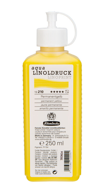 Schmincke aqua-LINOPRINT linómetsző festék 250 ml – 210 Permanens sárga