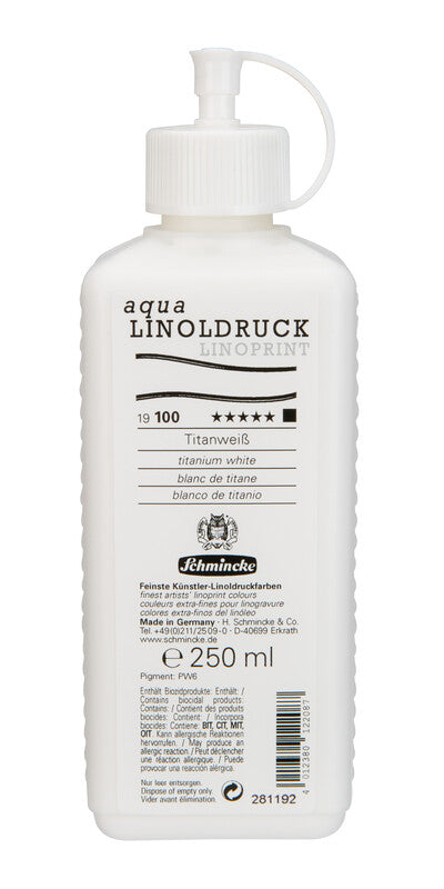 Schmincke aqua-LINOPRINT linómetsző festék 250 ml – 100 Titánfehér