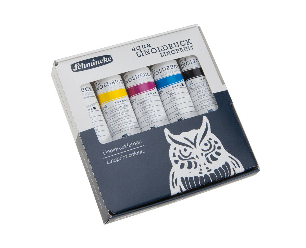 Schmincke aqua-LINOPRINT linómetsző festékkészlet, 5 x 20 ml