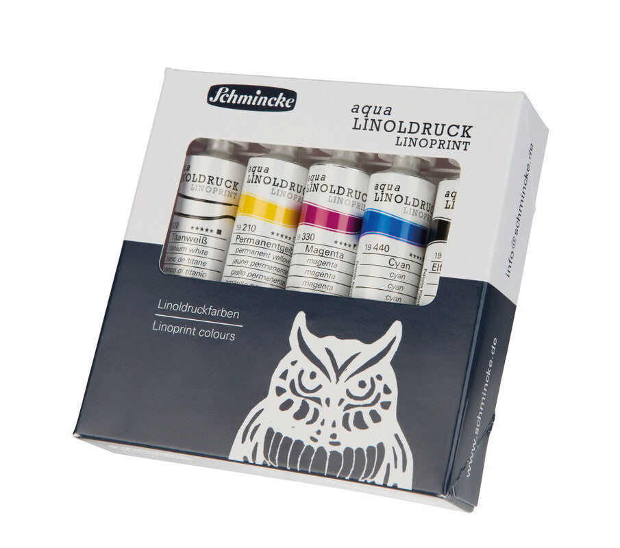Schmincke aqua-LINOPRINT linómetsző festékkészlet, 5 x 20 ml