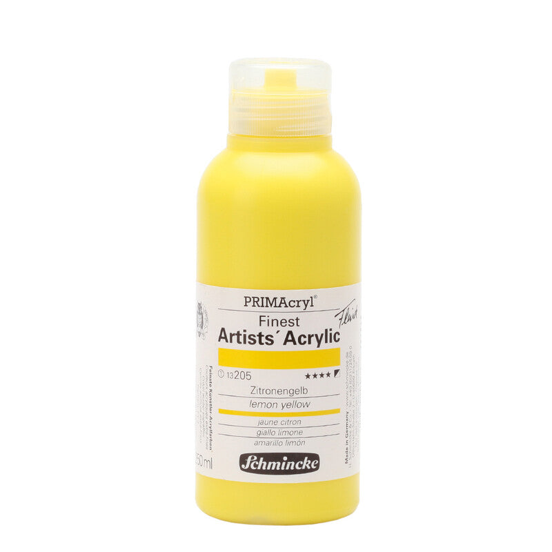 Schmincke PRIMAcryl Professional akrilfesték 250 ml – 205 Hansa citromsárga folyékony