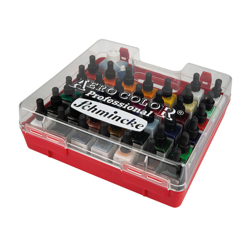 Schmincke AERO COLOR műanyag készlet, 37 x 28 ml + AERO CLEAN RAPID