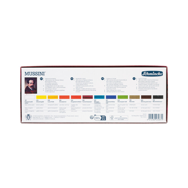 Schmincke MUSSINI kartondobozos készlet, 12 x 15 ml