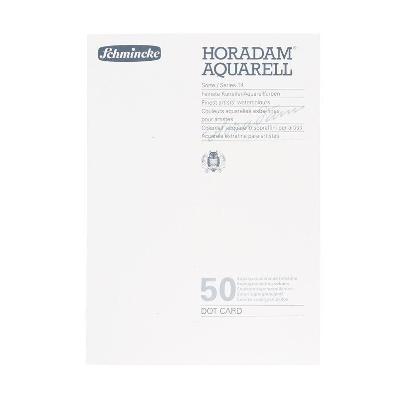 Schmincke HORADAM Aquarell Dot Card Super Granulation pöttyös színminta kártya - 50 szín