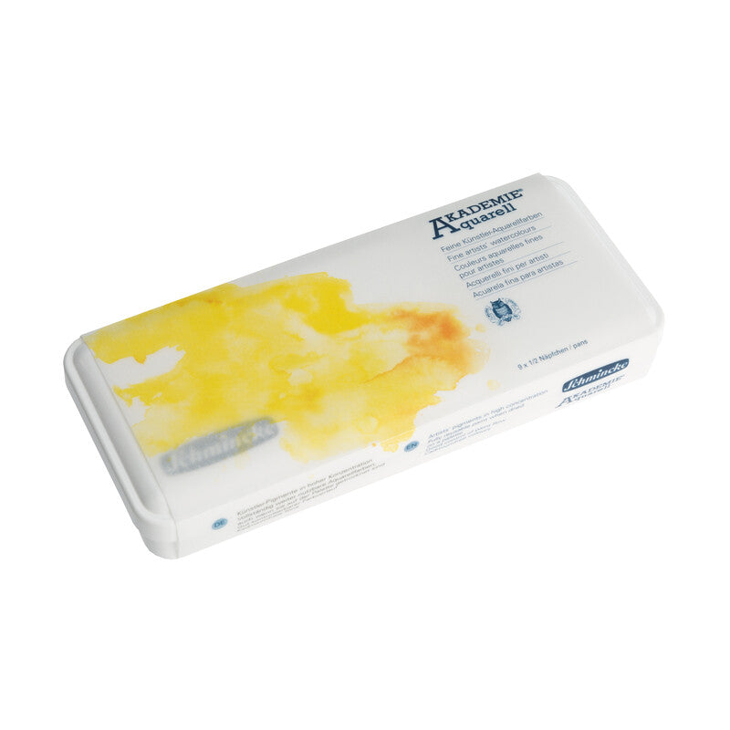 Schmincke AKADEMIE Aquarell akvarellfesték készlet műanyag dobozban - 9 x 1/2 szilke