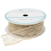 Csipkés szalag 25 mm x 2 m – bézs
