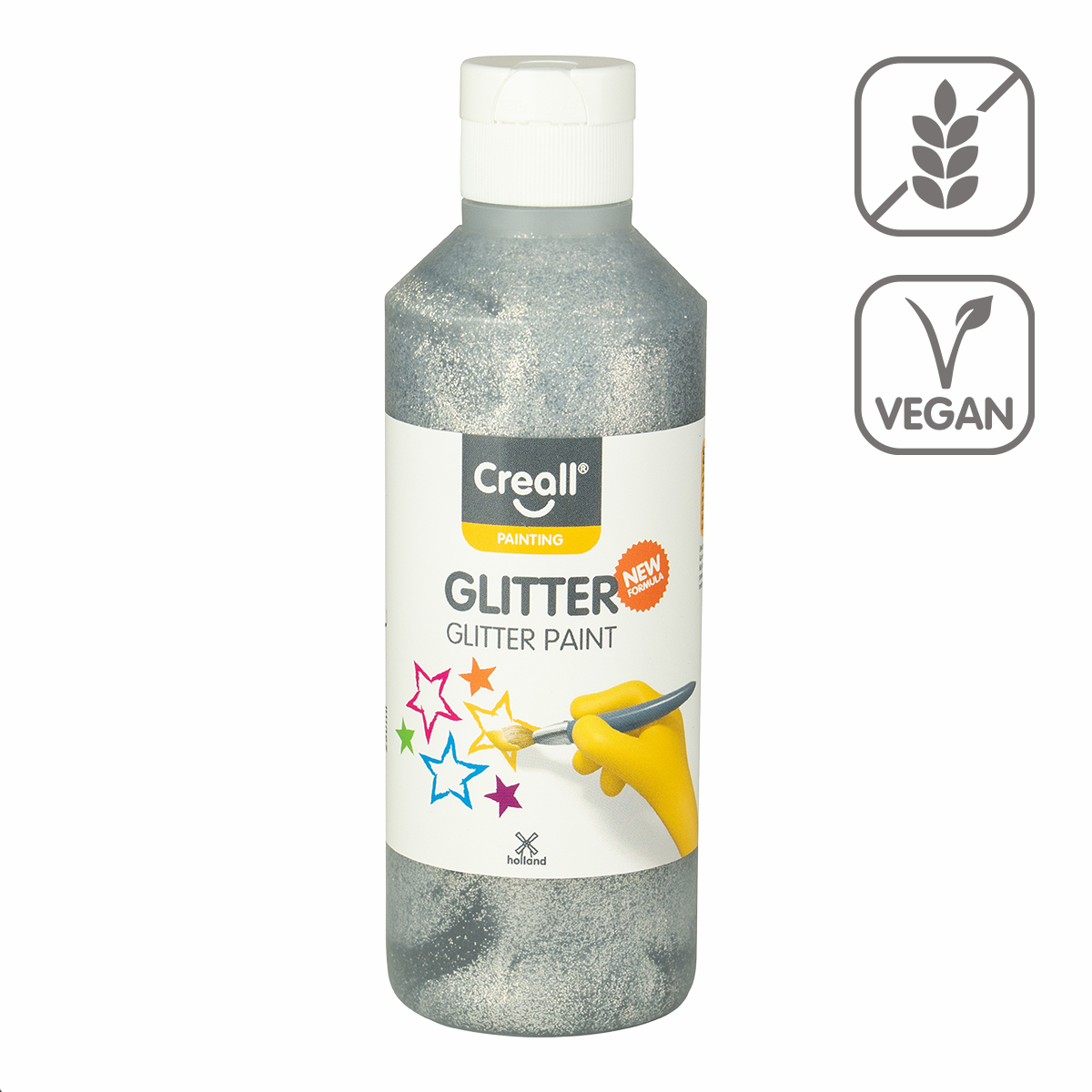 Creall Glitter csillámos festék 250 ml - ezüst