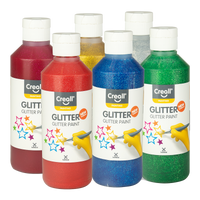 Creall Glitter csillámos festékkészlet – 6 × 250 ml, vegyes színek