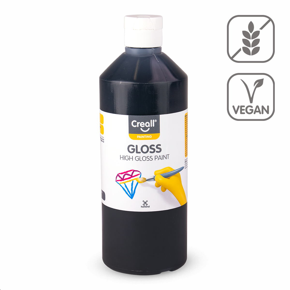 Creall Gloss fényes polivinil festék 500 ml – fekete