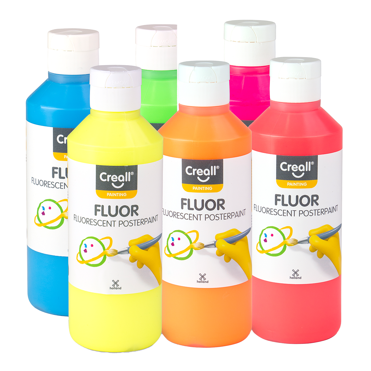 Creall Fluor temperafesték készlet, 6 × 250 ml, vegyes színek