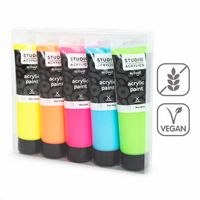 Creall Studio acrylics akrilfesték készlet, 5 × 120 ml, mix – fluoreszkáló ×