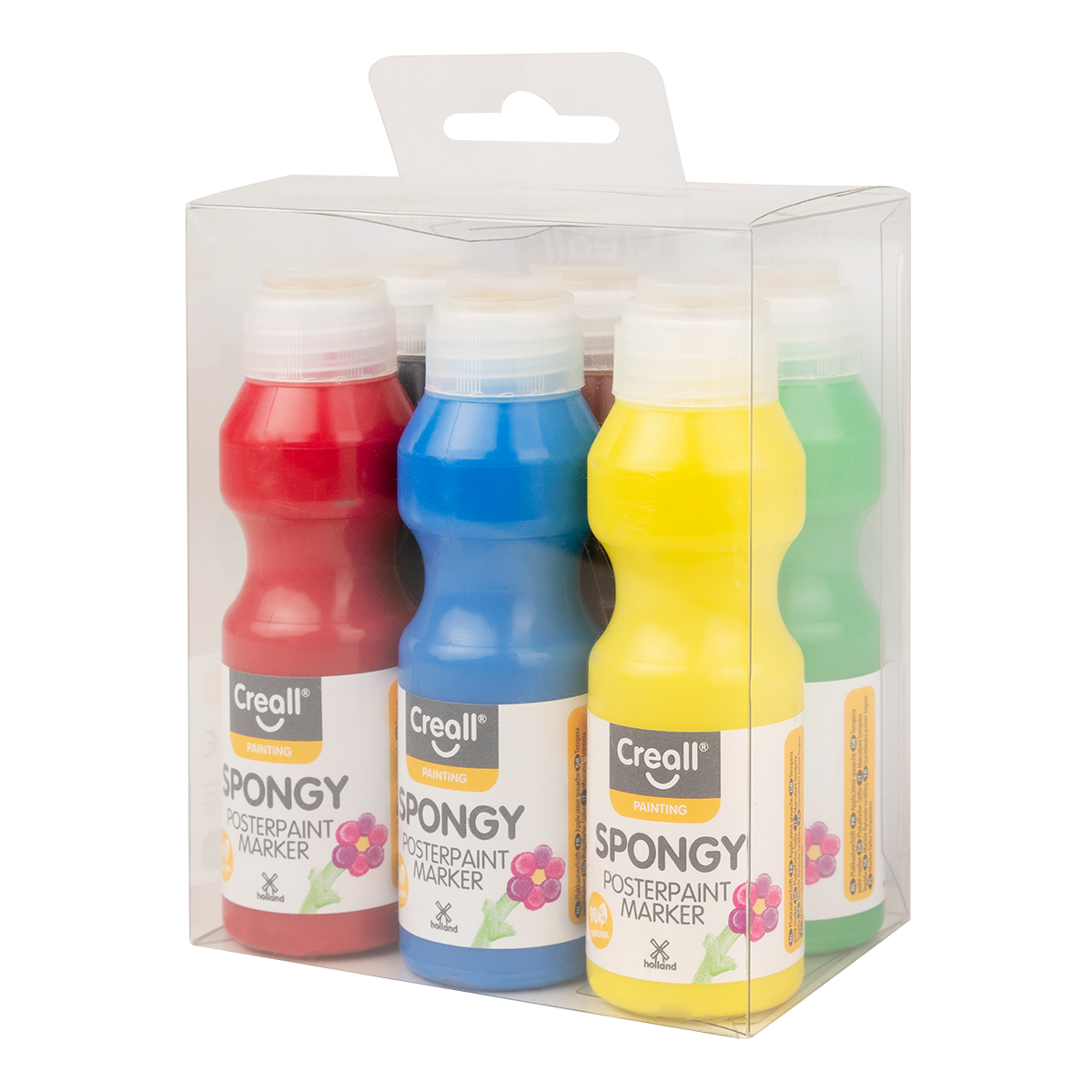 Creall Spongy temperafesték készlet szivacsos fejjel – 6 × 70 ml