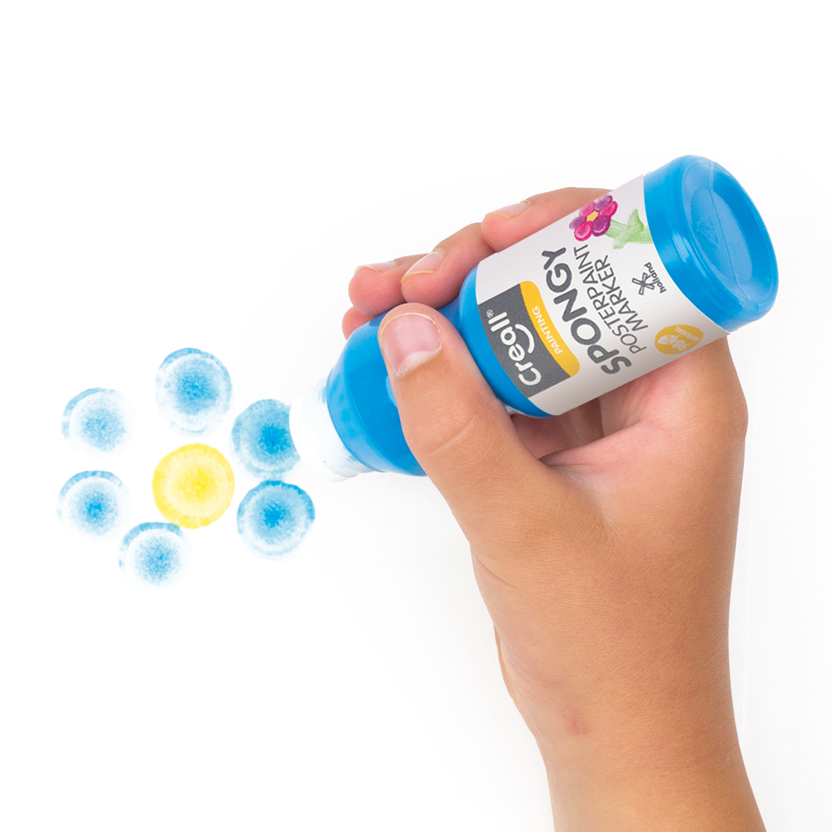 Creall Spongy temperafesték készlet szivacsos fejjel – 6 × 70 ml