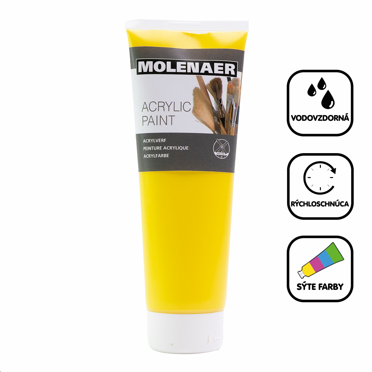 Molenaer akrilfesték 250 ml – sárga