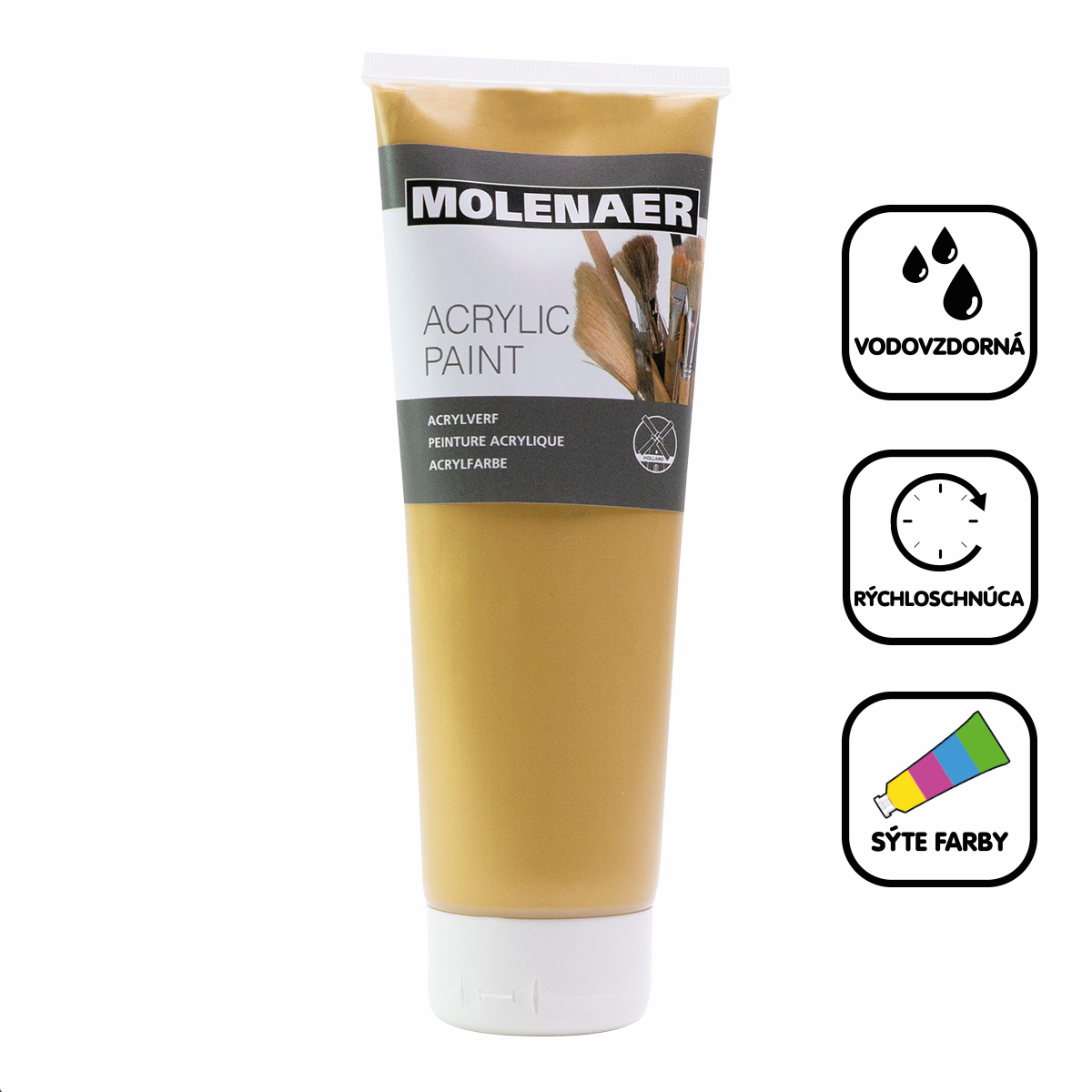 Molenaer akrilfesték 250 ml – arany