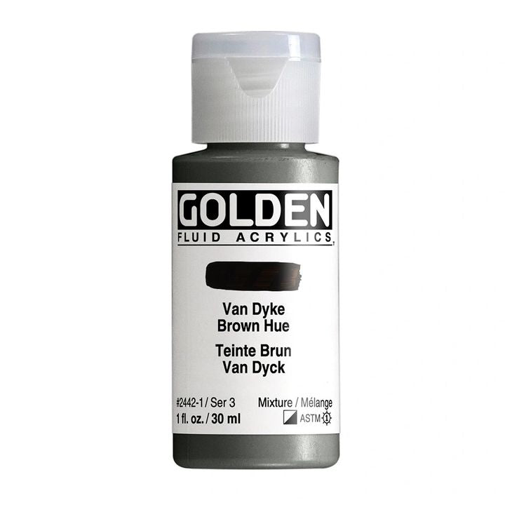 GOLDEN folyékony akrilfesték 118 ml – 2442 Van Dyke barna árnyalat