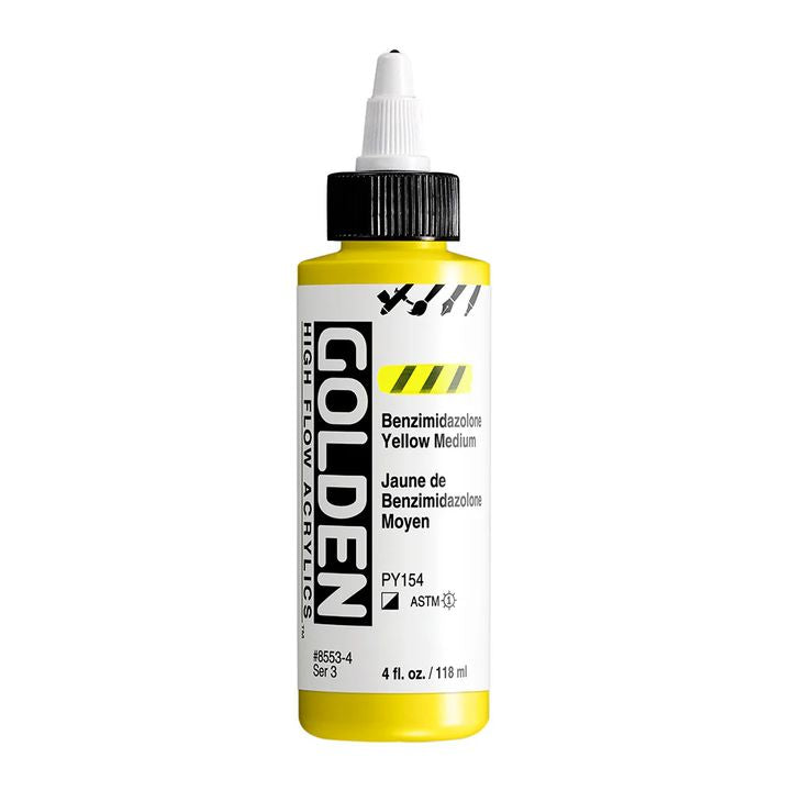 GOLDEN High Flow akril festék 118 ml – 8553 Benzimidazolon sárga közepes