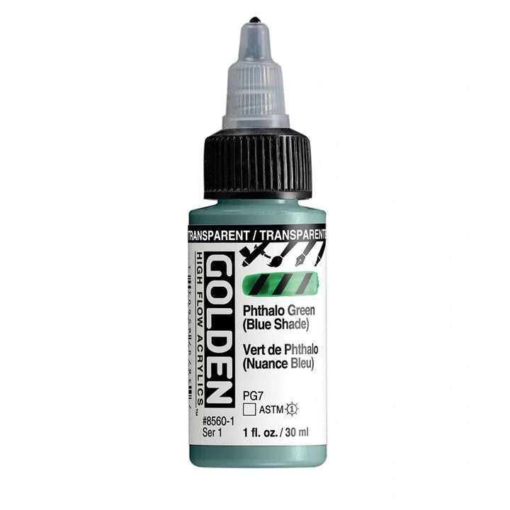 GOLDEN High Flow akril festék 30 ml – 8560 Átlátszó Ftalok. Zöld (kék árnyalat)