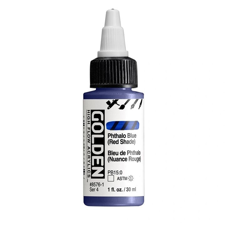 GOLDEN High Flow akril festék 30 ml – 8576 ftalocianin kék (vörös árnyalat)