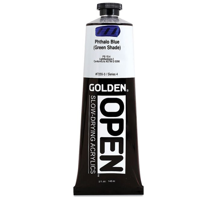 GOLDEN OPEN lassan száradó akrilfesték 148 ml – 7255 ftalocianin kék (zöld árnyalat)