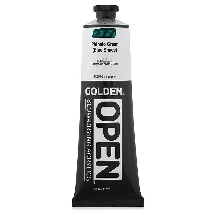 GOLDEN OPEN lassan száradó akrilfesték 148 ml – 7270 Ftalocianin zöld (kék árnyalat)