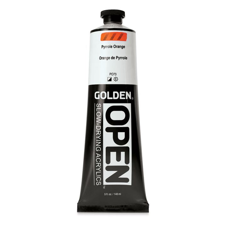 GOLDEN OPEN lassan száradó akrilfesték 148 ml – 7276 Pirrol narancssárga