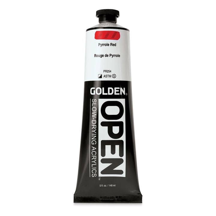 GOLDEN OPEN lassan száradó akrilfesték 148 ml – 7277 Pirrol piros