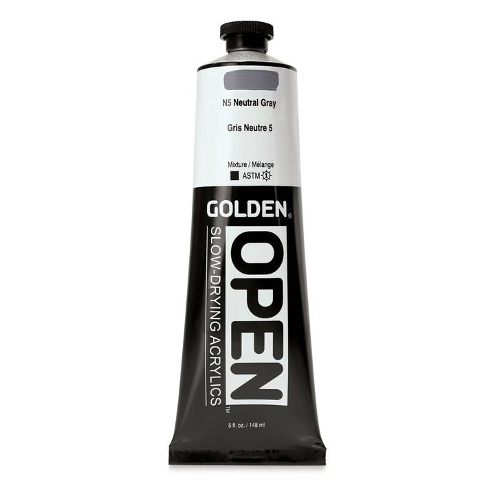 GOLDEN OPEN lassan száradó akrilfesték 148 ml – 7445 N5 Semleges szürke