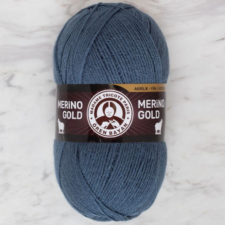 Madame Tricote Paris Merino Gold 100 g kötőfonal – petróleum kék