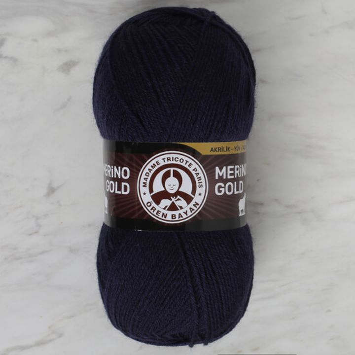 Madame Tricote Paris Merino Gold 100 g kötőfonal – tengerész kék