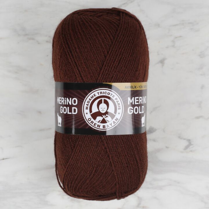Madame Tricote Paris Merino Gold 100 g kötőfonal – sötét barna