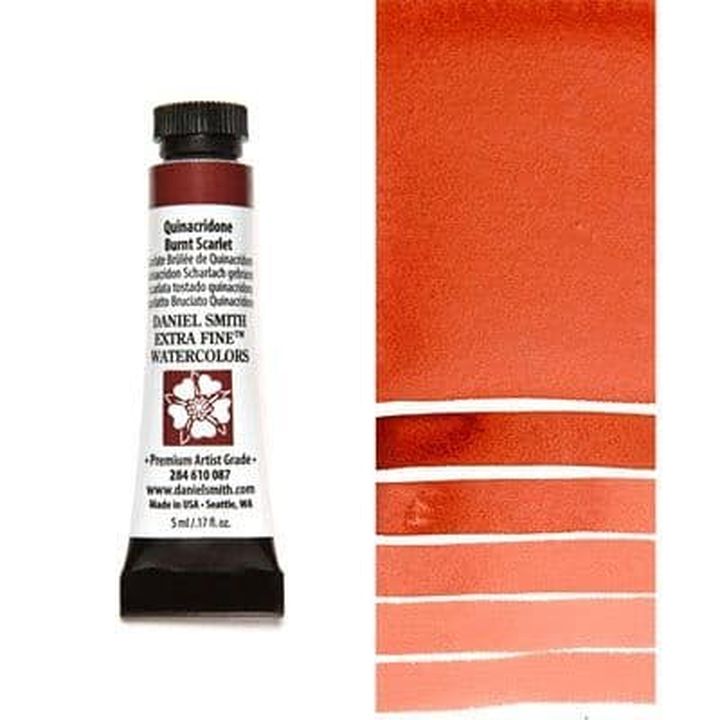 Akvarell festék Daniel Smith Extra Fine – 087 Quinacridone Burnt Scarlet