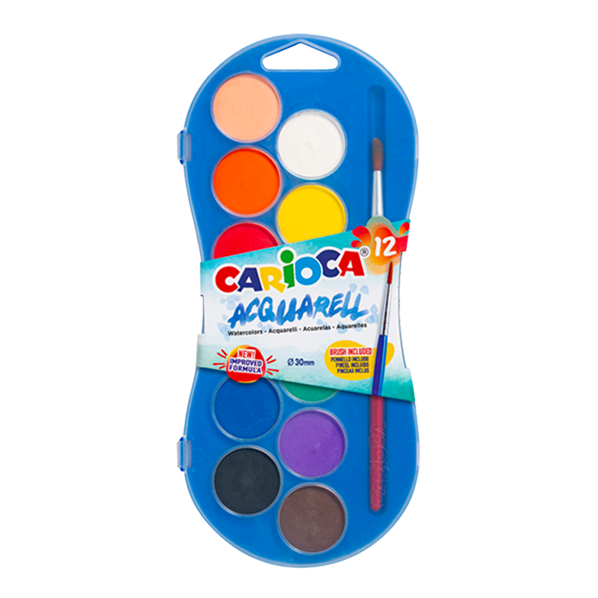 Carioca vízfesték készlet – 12 szín ecsettel