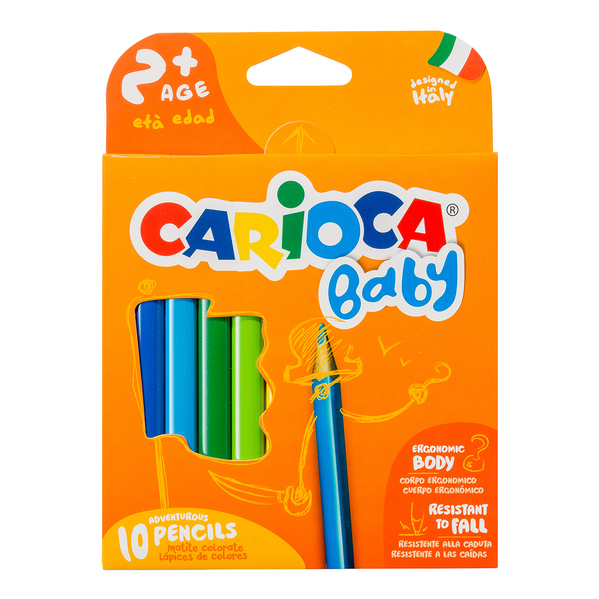 Háromszögletű színes ceruzák Carioca Baby 2+, 10 db
