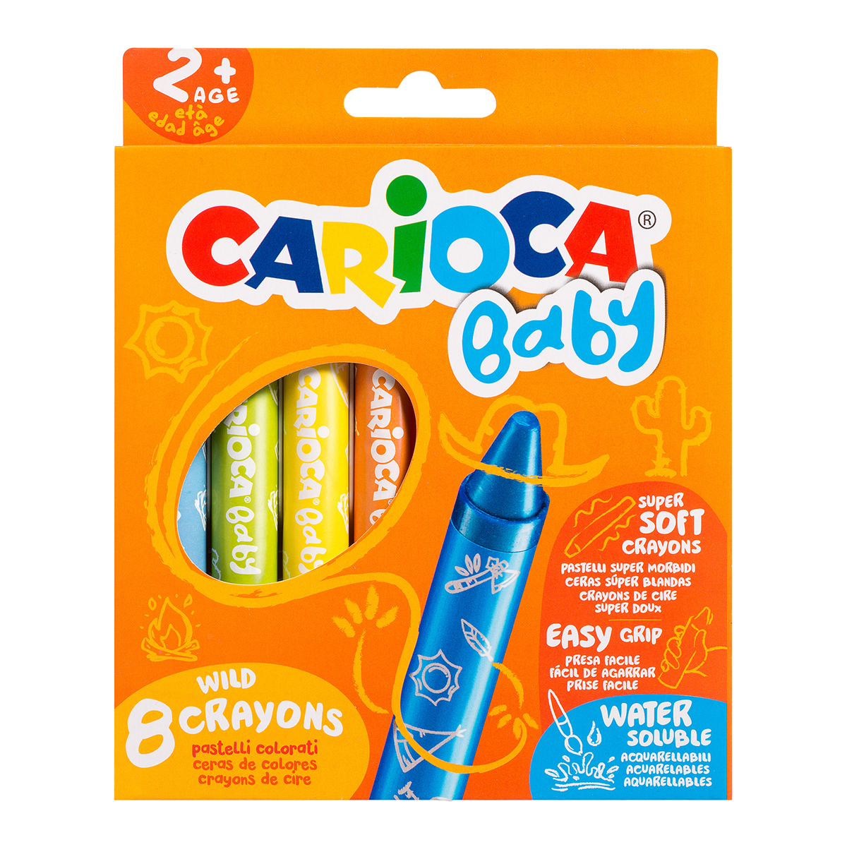 Carioca Baby Wild zsírkréta 2+, 8 db