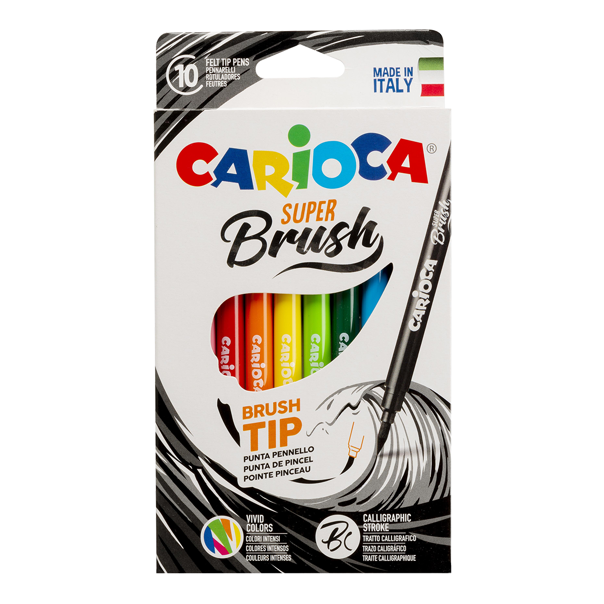 Carioca Brush ecsetfilc készlet, 10 db, vegyes színek