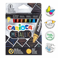 Háromszögletű zsírkréta Carioca Metallic, 8 db