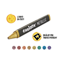 Háromszögletű zsírkréta Carioca Metallic, 8 db